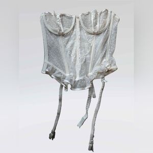 Christian Dior Intimates Vintage Lace Sheer Corset With Flaws